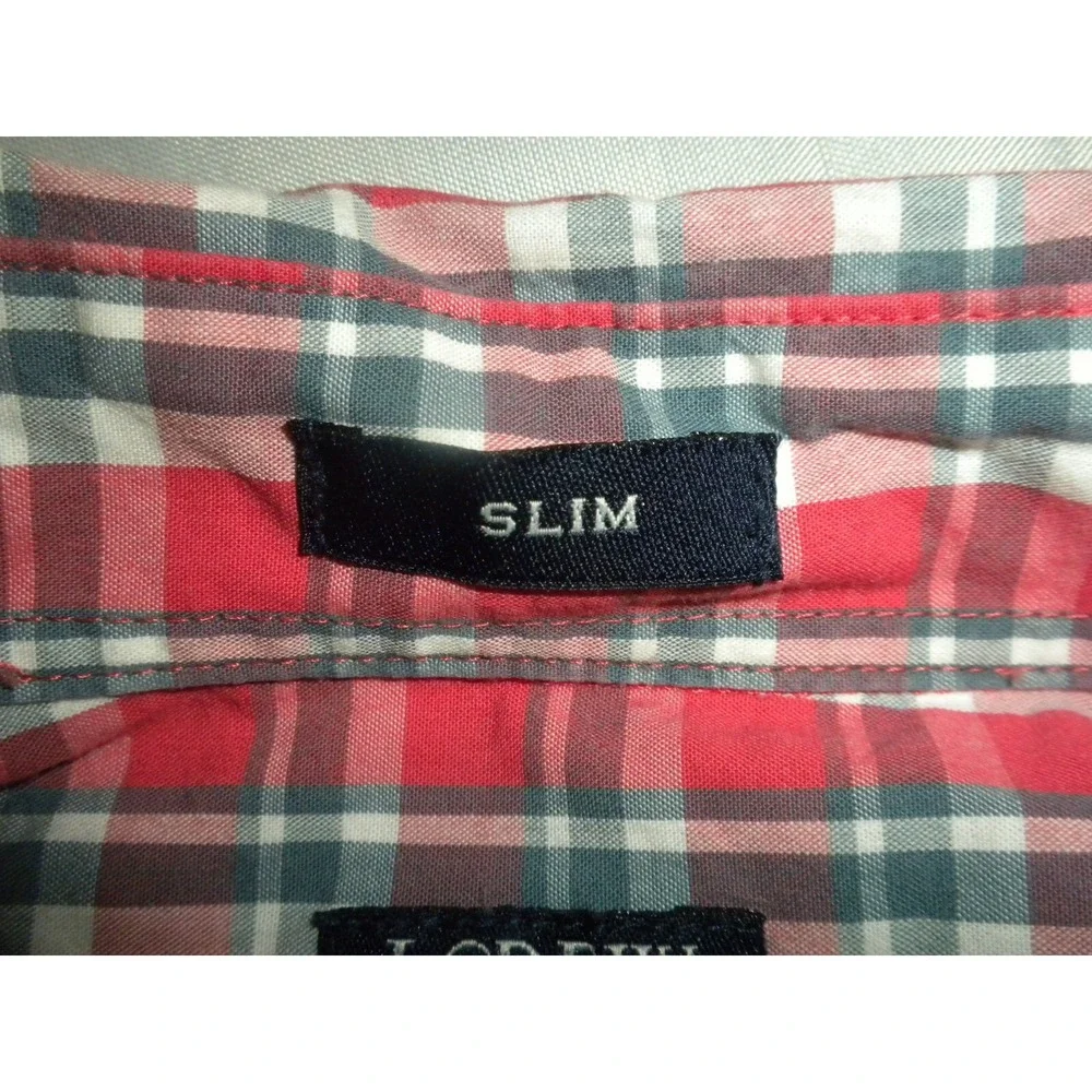 J‎ Crew Flex Washed Shirt Mens M Red Blue Plaid Slim Fit Button Down Ivy Preppy